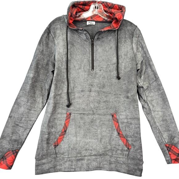 Pulse Gray Hoodie Sweatshirt Long Sleeve Thumb Notch Zip Top Women Hoodie Size M - Picture 1 of 9